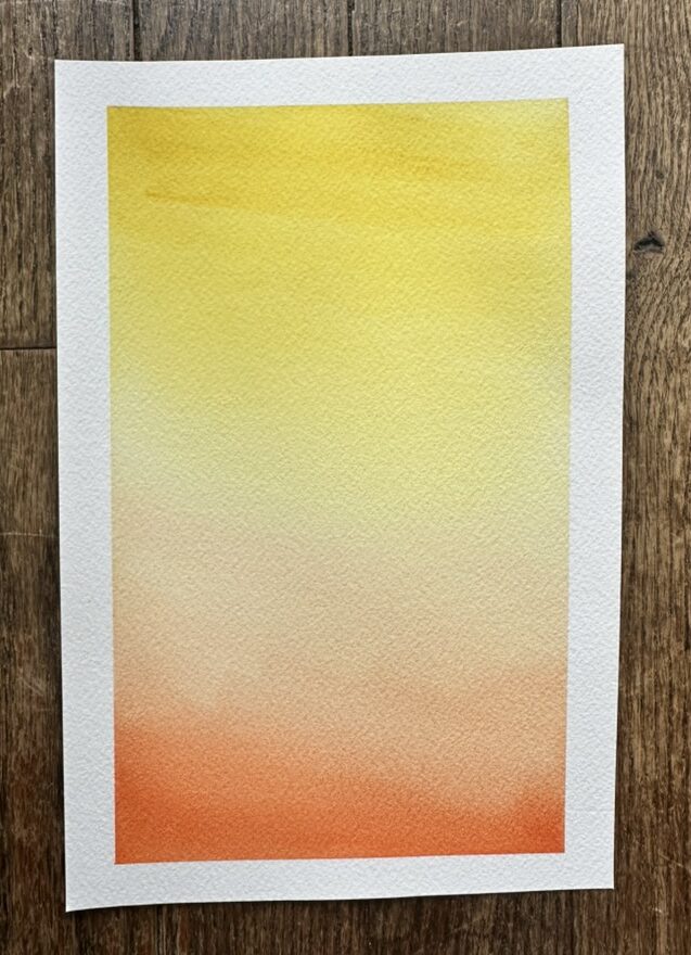 Variegated wash watercolor painting