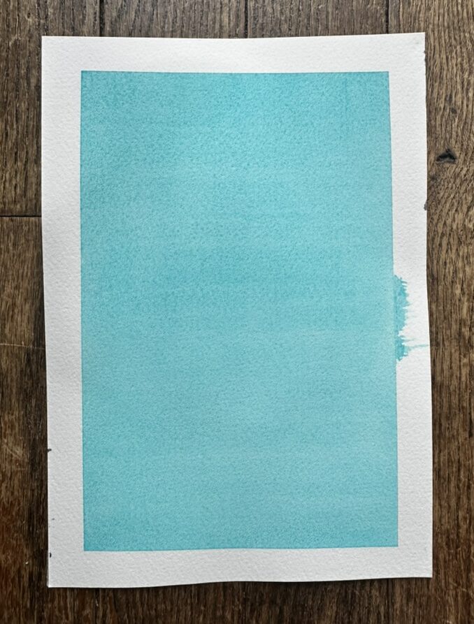 Flat wash watercolor painting